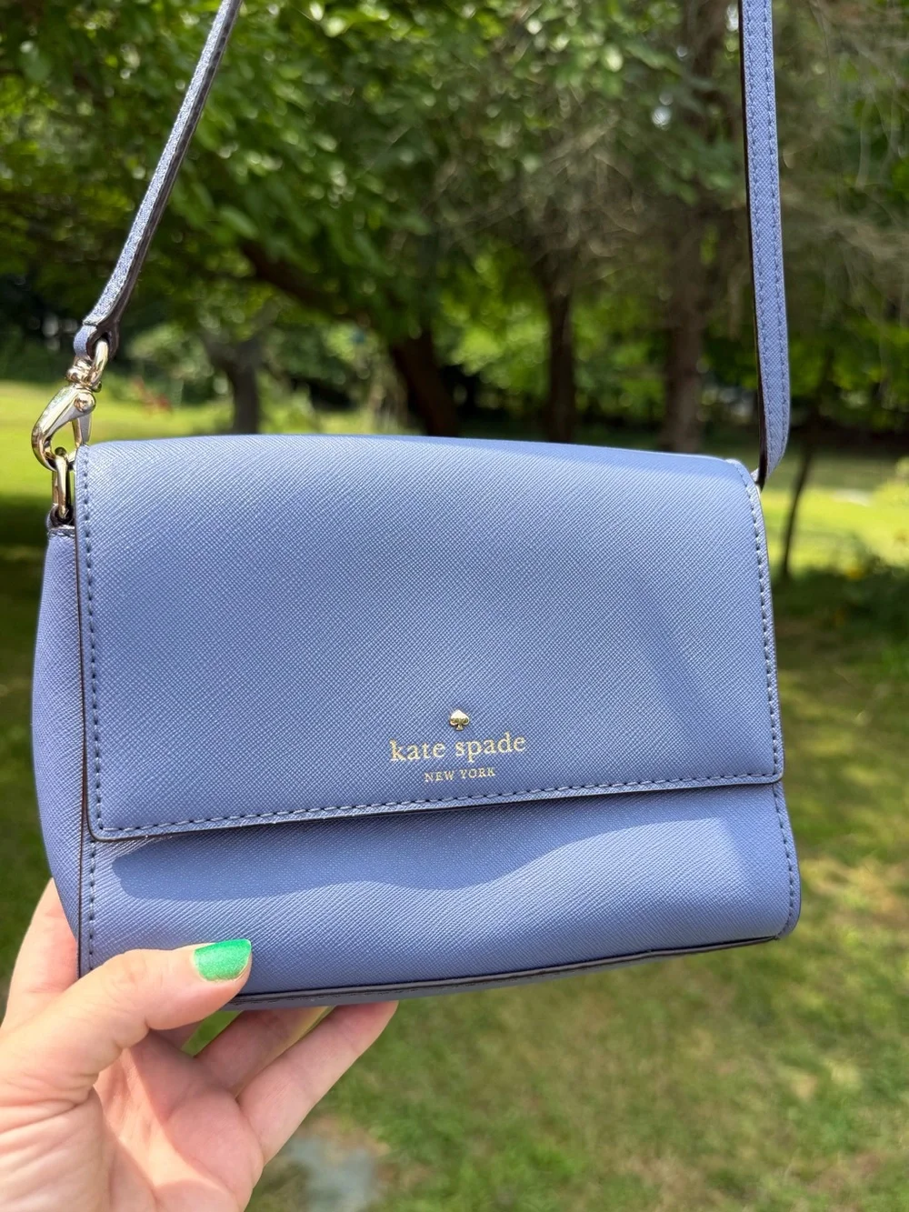 Kate Spade Cedar Street Magnolia Blue Saffiano Leather Crossbody Bag